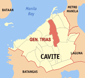 Mapa han Cavite nga nagpapakita kon hain nahimutang an General Trias