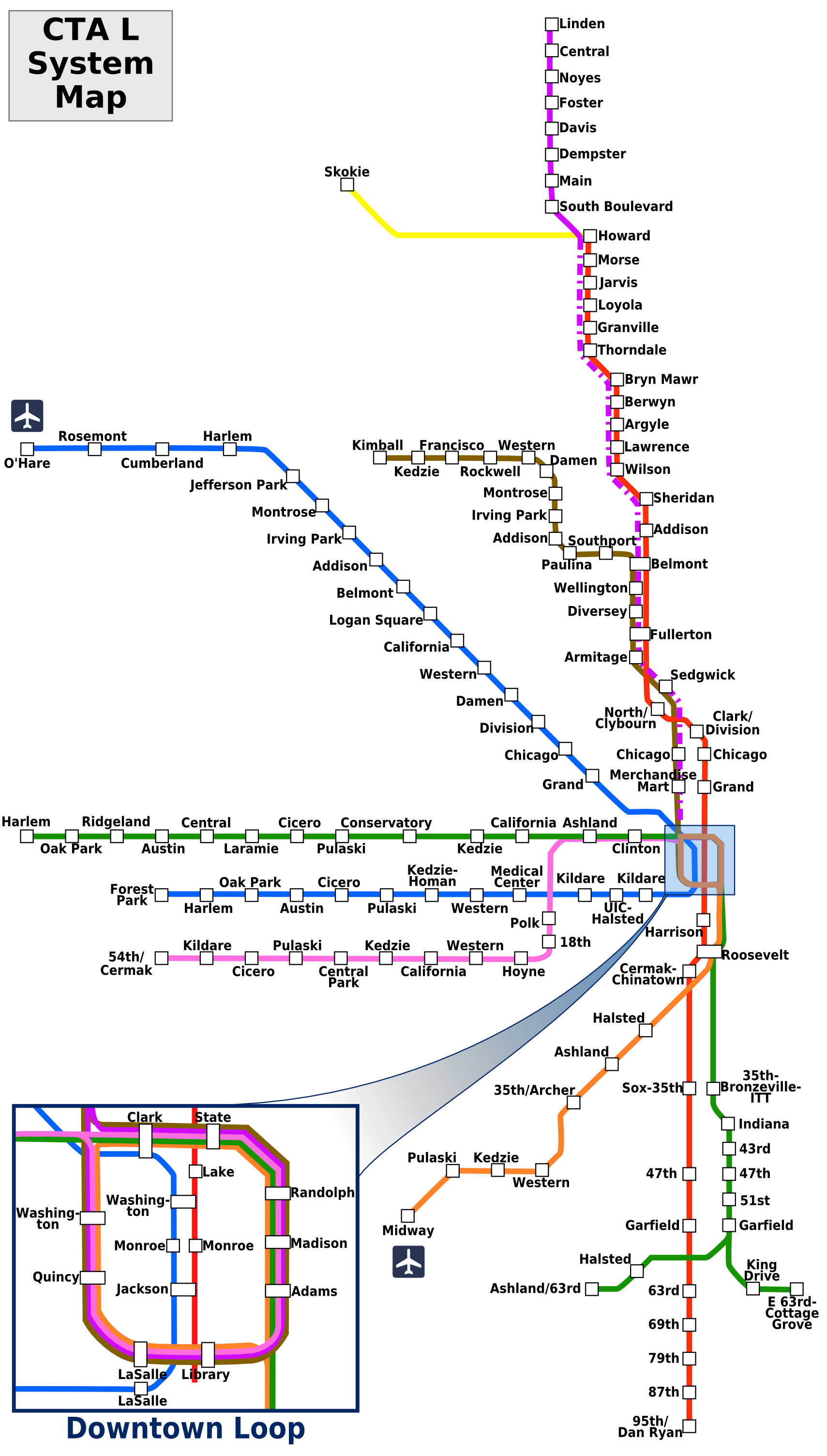 Cta L Map World Map 07   CTA L Map 