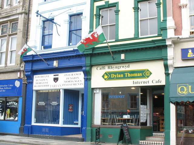 File:Dylan Thomas Internet Cafe, Bangor Street - geograph.org.uk - 250297.jpg