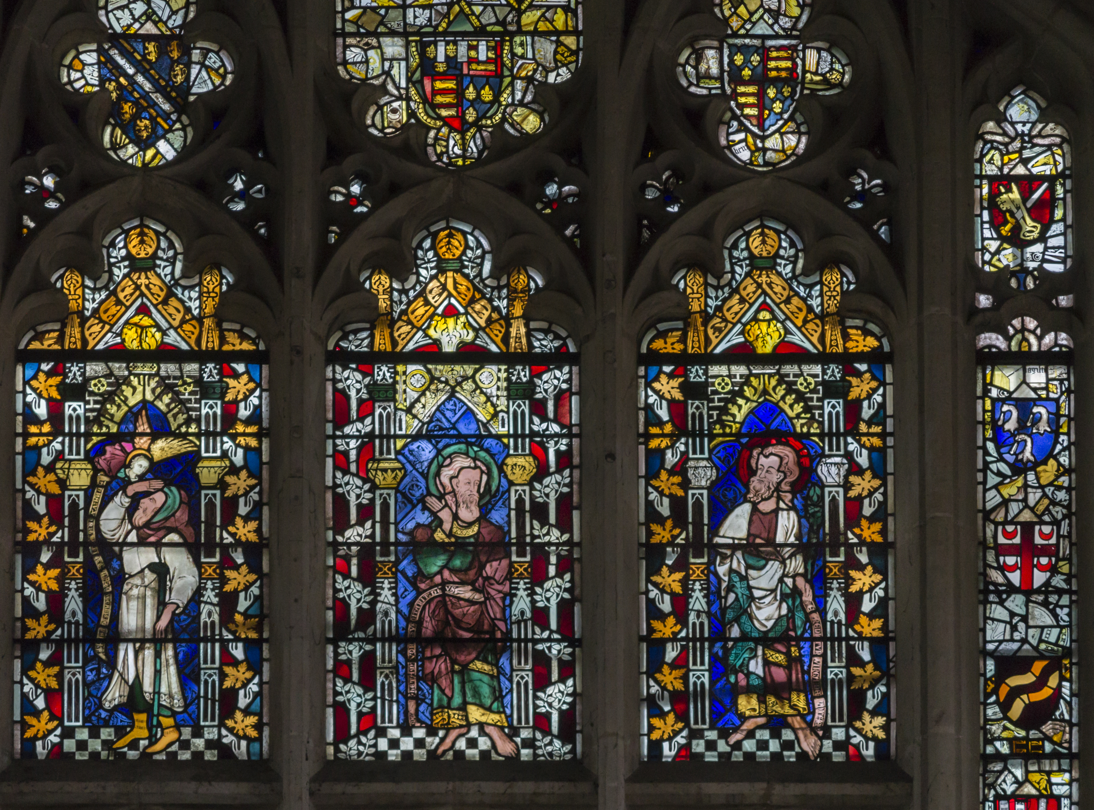 Medieval window. Medieval Glasses. Master Walter. East Window of Exeter Cathedral. Medieval Window reference.