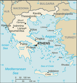 grece carte geographique