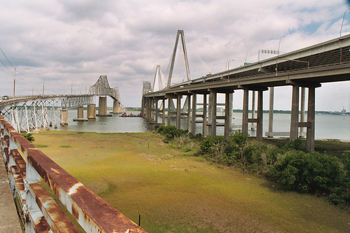 File:Old and new Cooper River Bridges Charleston SC.jpg