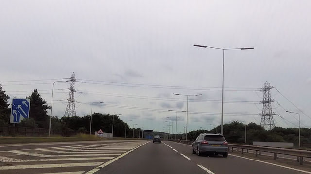 File:Power lines crossing M54 - geograph.org.uk - 4563473.jpg