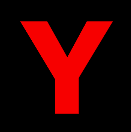 File:Red Letter Y on a Black Background.png