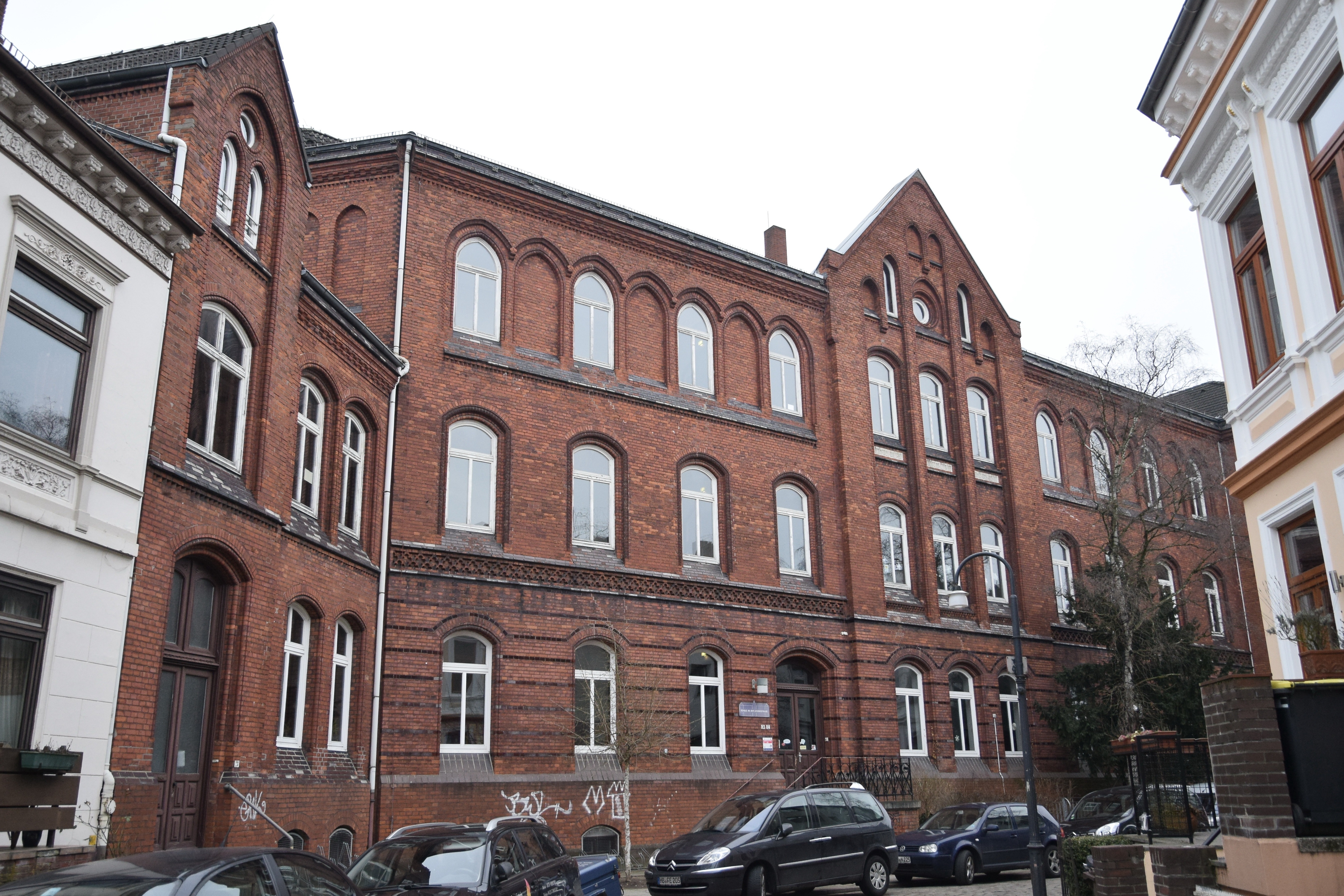 Vorderansicht der Schule an der Lessingstraße, Bremen