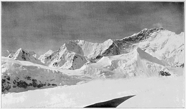 South-east Ridge of Mount Everest from above the 20,000 foot camp, Kharta Valley.