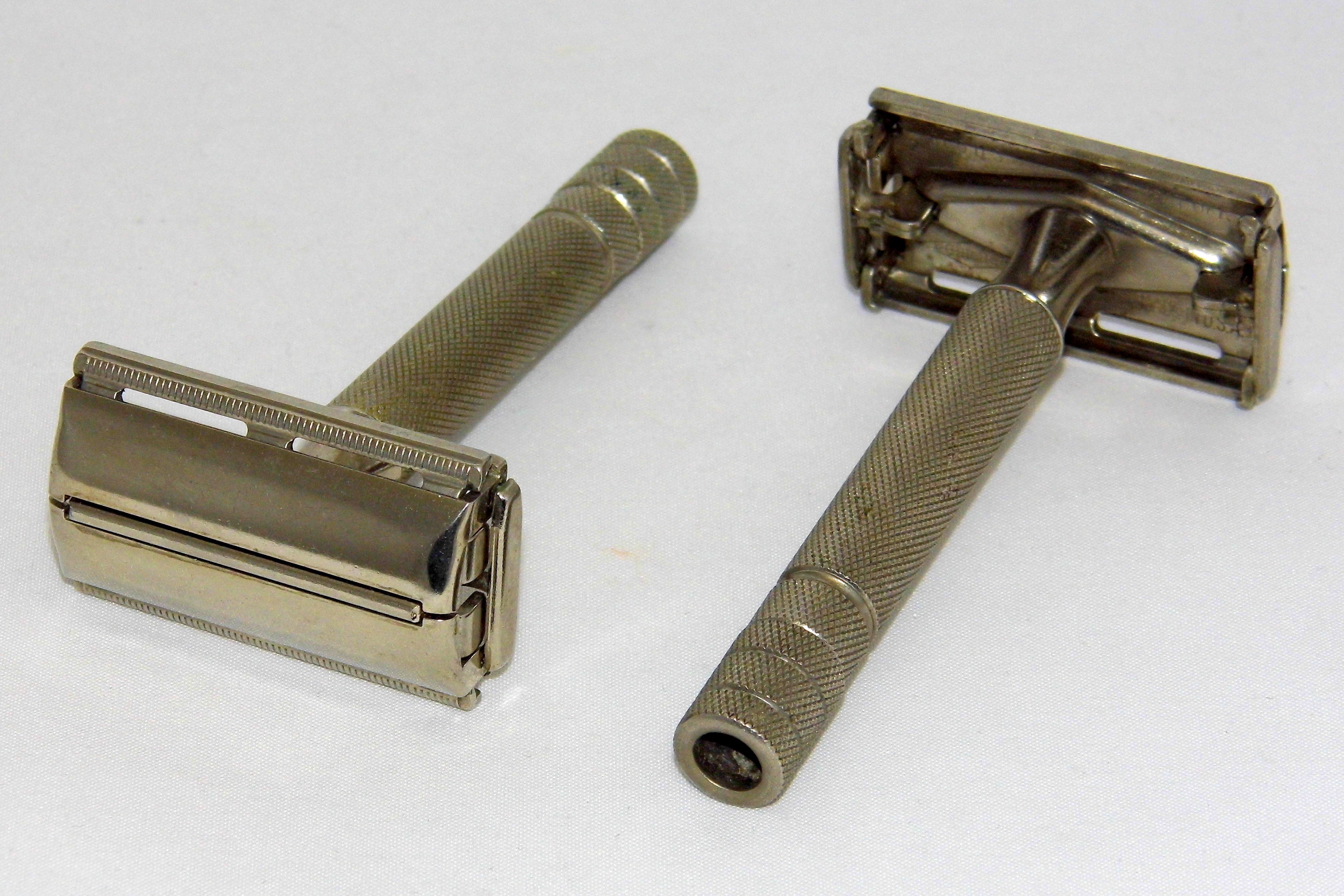 Vintage Gillette Super Speed Double Edge Safety Razor, Made In USA, Both Ra...