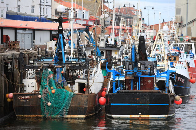 Fishing nets and crabbing crates sit on the docks of Whitby, United  Kingdom, Stock Photo, Picture And Rights Managed Image. Pic. X3N-3439532