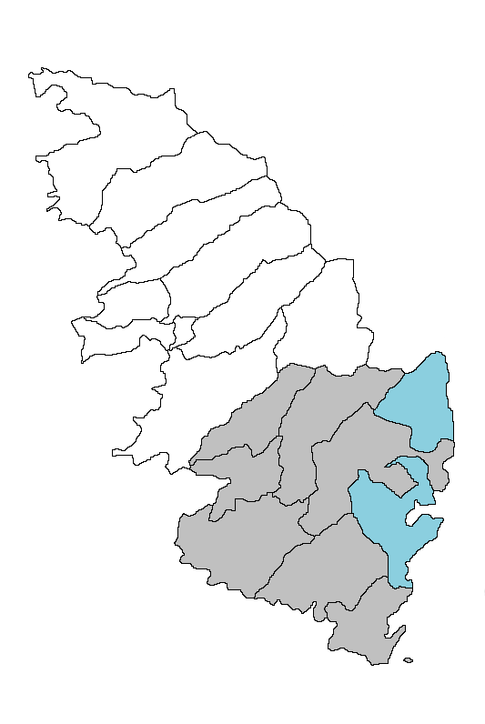 Mapa del cantó de Porto-Vecchio