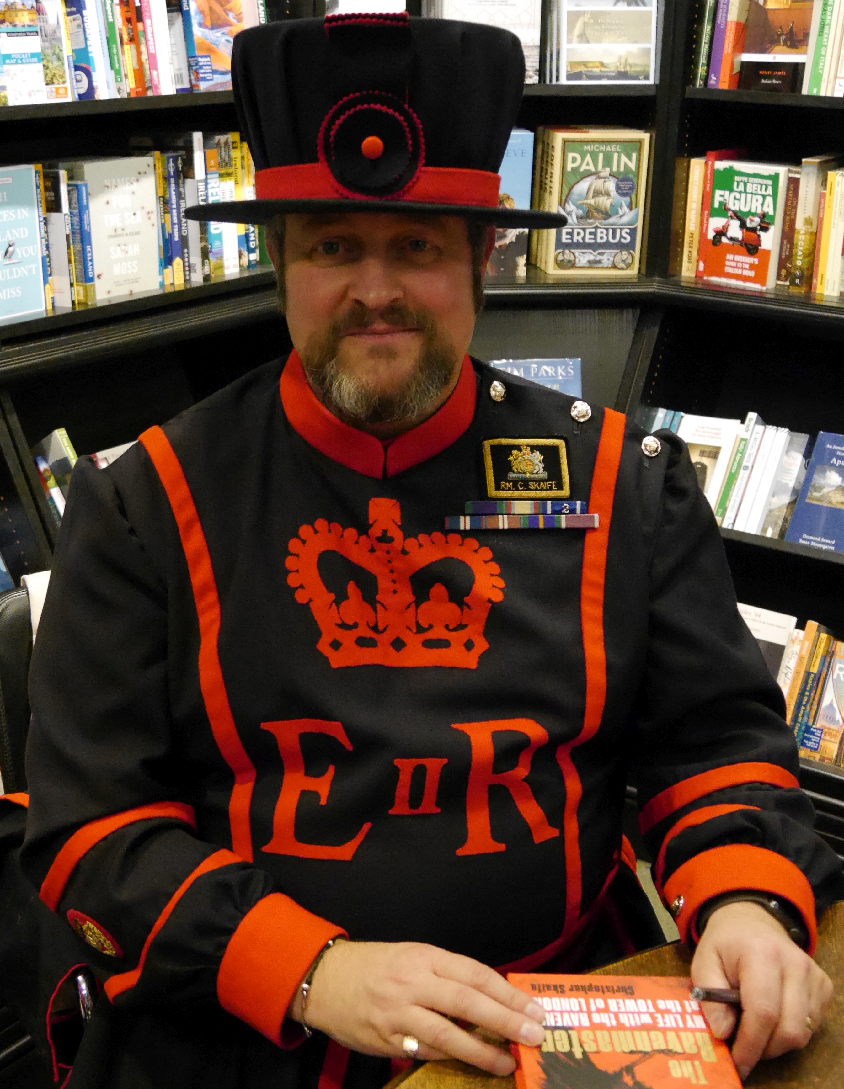 Skaife at [[Hatchards]] in London in 2018