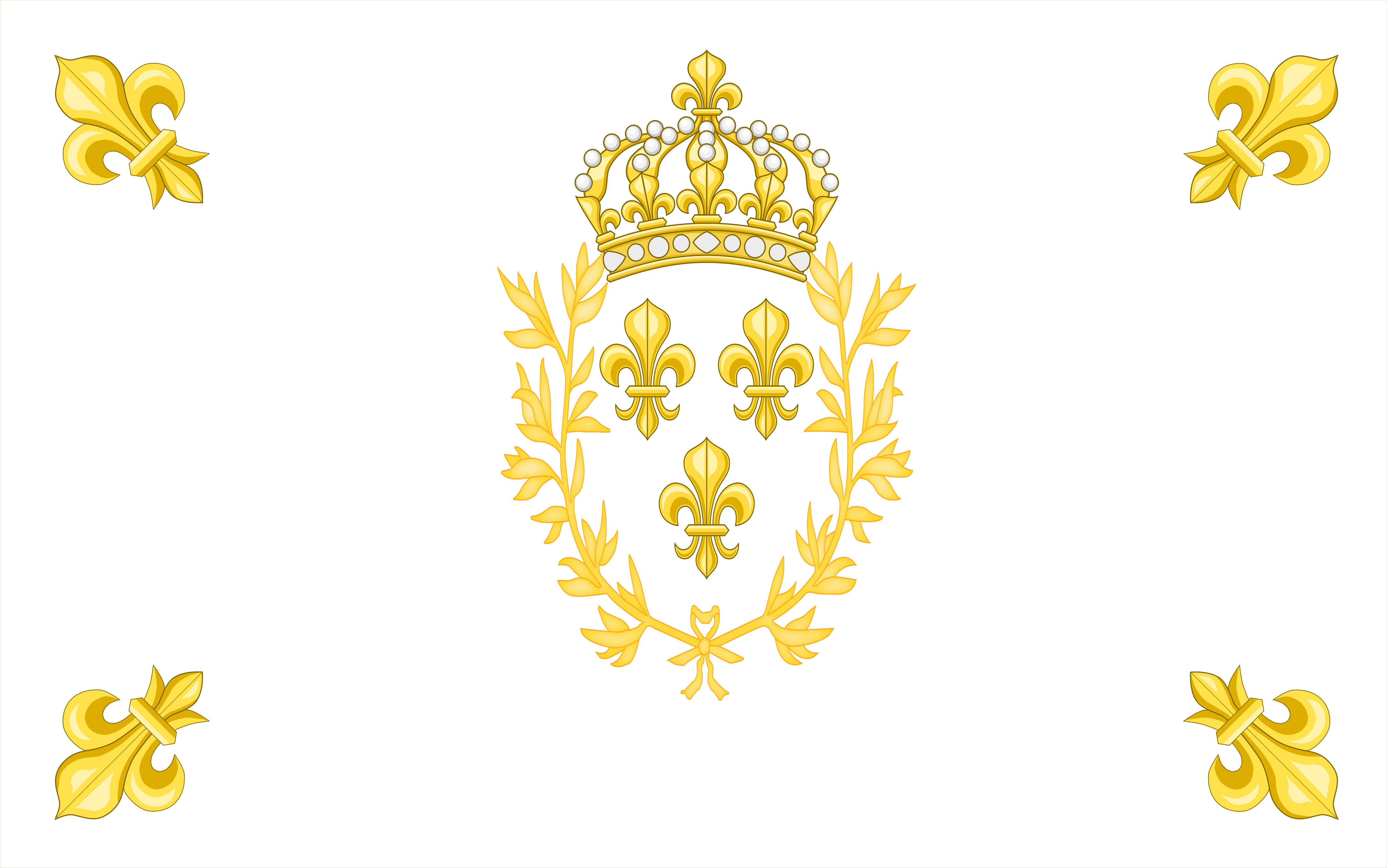 File:Drapeau blanc du Royaume de France (1825) autre version.png -  Wikimedia Commons