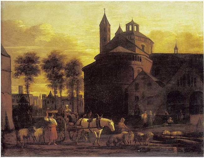 File:Gerrit Berckheyde - Horse and Cart before the Church of the Holy Apostles, Cologne.jpg