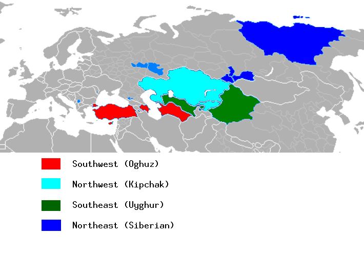 Тюркские языки карта