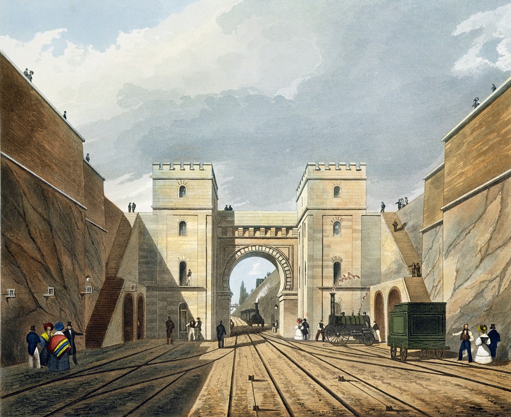 File:Moorish Arch looking from the Tunnel, from Bury's Liverpool and Manchester Railway, 1831 - artfinder 122454.jpg - Wikimedia Commons