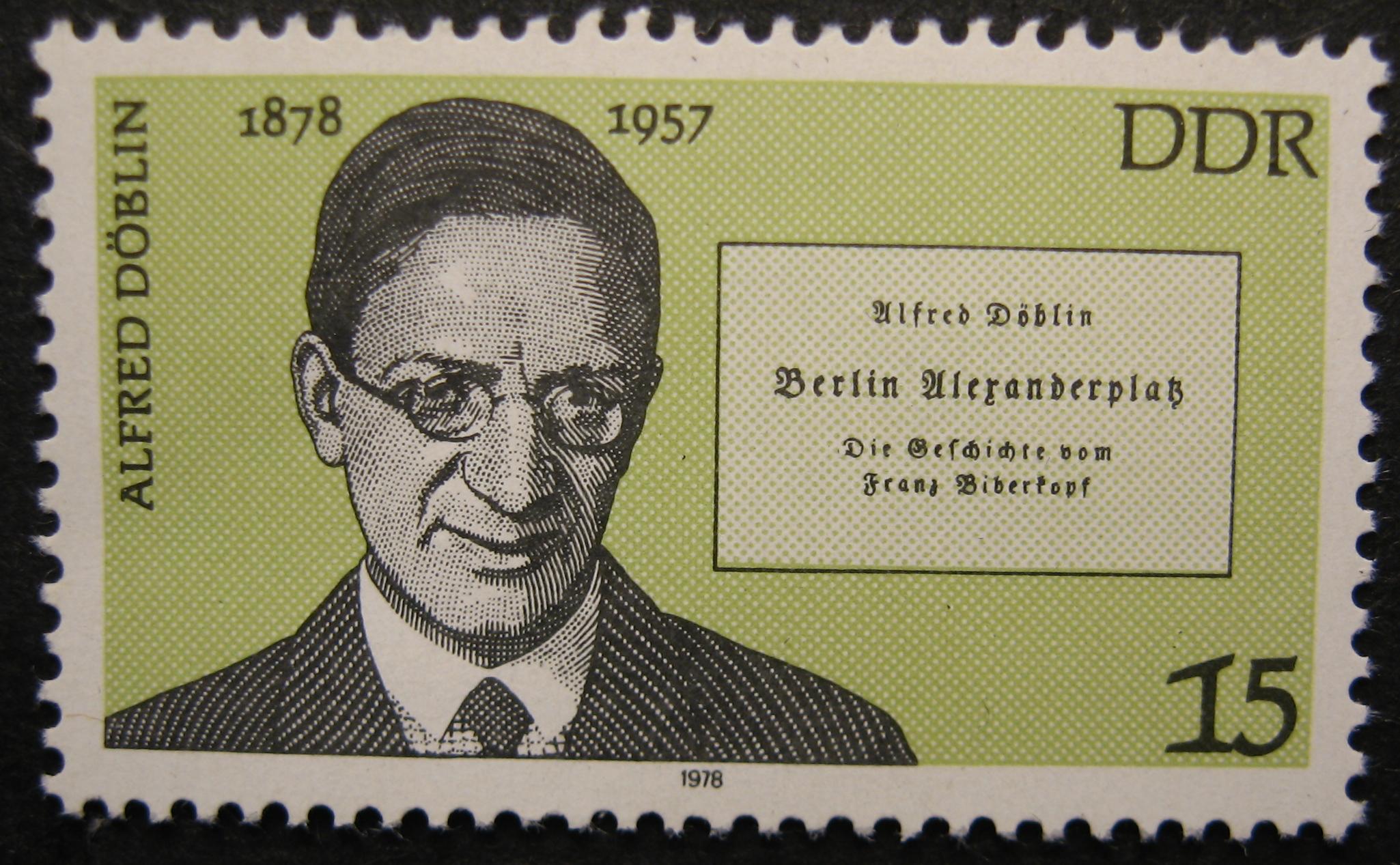 Rostro de Alfred Döblin nun selo postal