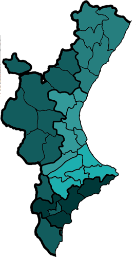 Subdivisions of the Land of Valencia purposed by Joan Soler i Riber in 1964.png