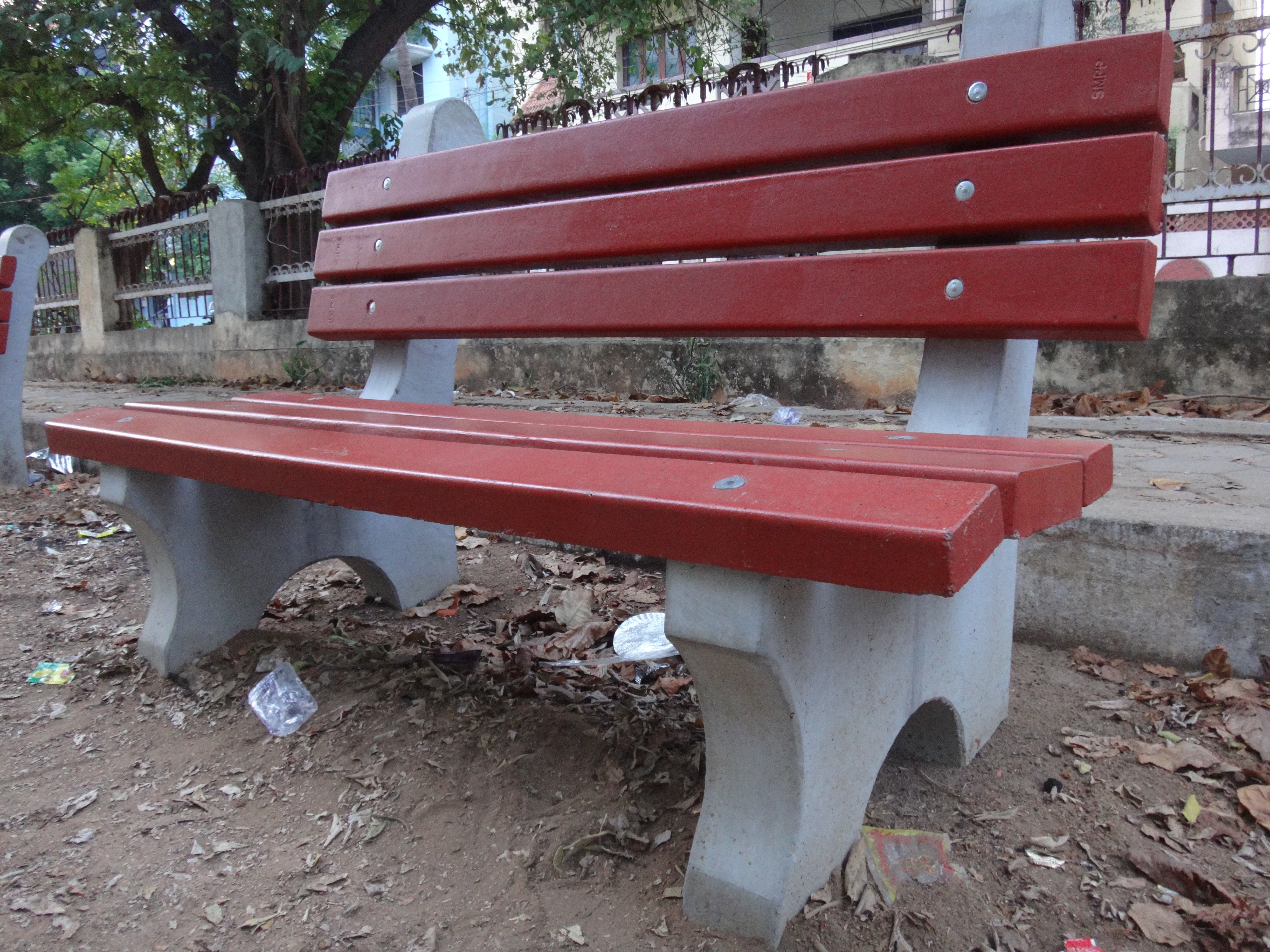 cement park bench