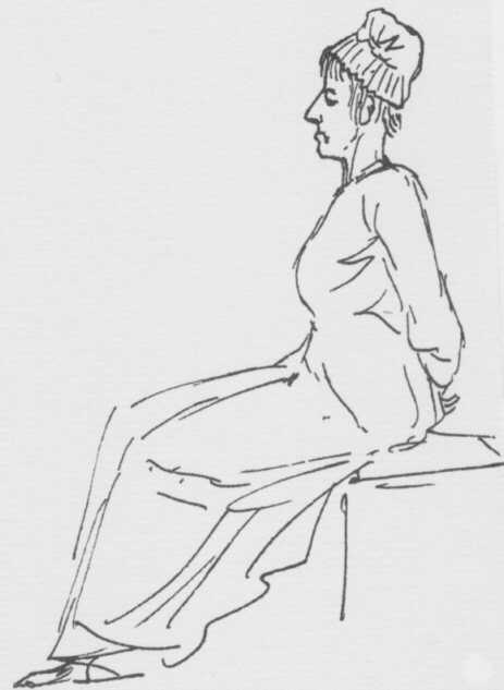 sketch of Marie Antoinette on the way to execution by Jacques-Louis David