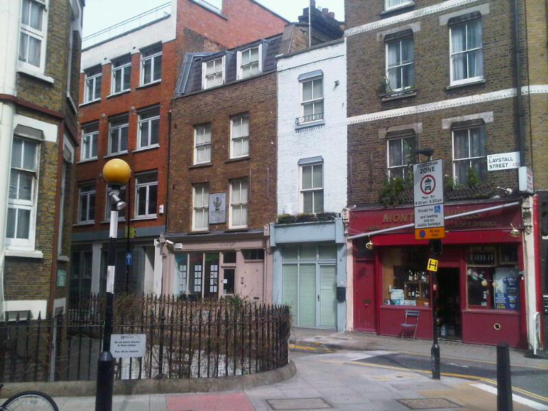La casa di Mazzini in Laystall Street a Londra, dove abitò per molto tempo