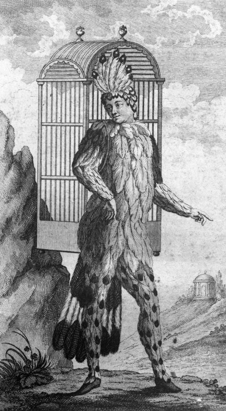 Schikaneder playing the role of Papageno in ''The Magic Flute''. Engraving by [[Ignaz Alberti