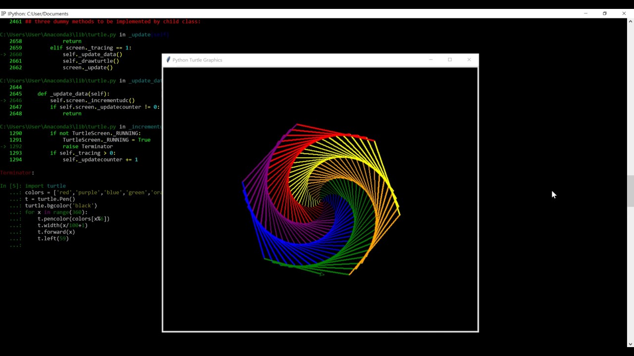 Рисунки в черепашке python