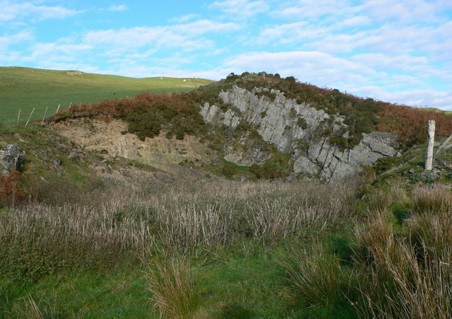 File:Quarrying site on Bron Alarch - geograph.org.uk - 614808.jpg