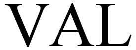 Schriftzug „VAL“ ohne Unterschneidung