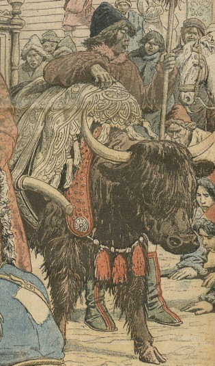 File:Yak detail, Le Petit Journal - Thibet-Le Dalaï-Lama de Lhassa fuit la domination anglaise (cropped).jpg