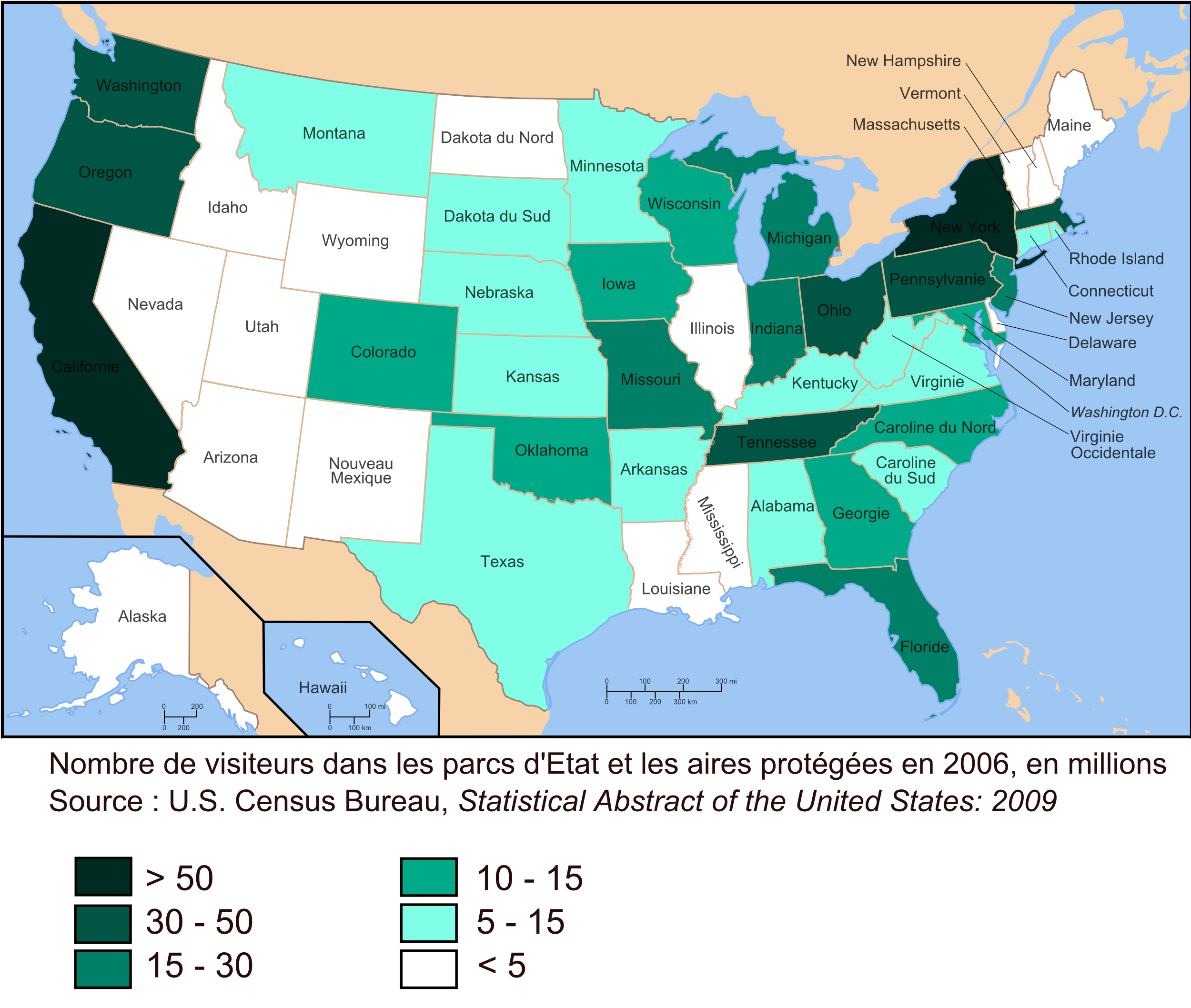 usa carte File:Carte visiteurs parcs USA 2006.png   Wikimedia Commons