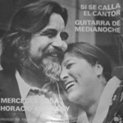 Portada del simple Si se calla el cantor de Horacio Guarany y Mercedes Sosa en 1973.