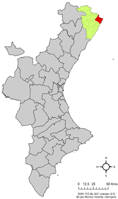 Localització de Vinaròs respecte del País Valencià.png