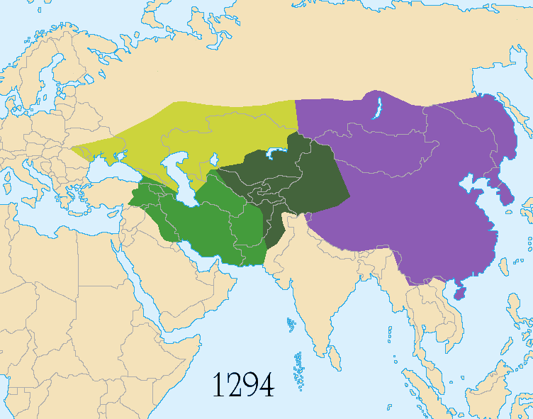 mongol empire map khanates