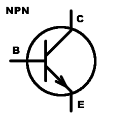 Hasil gambar untuk transistor npn simbol