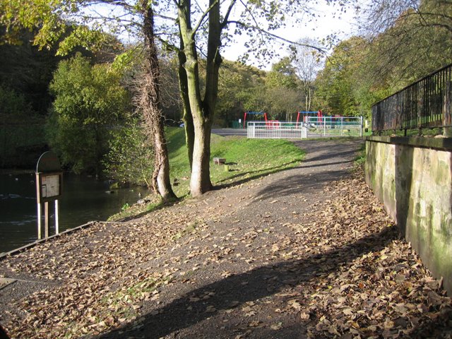 File:Footpath and fishing platform at Moss Valley Country Park - geograph.org.uk - 1038731.jpg