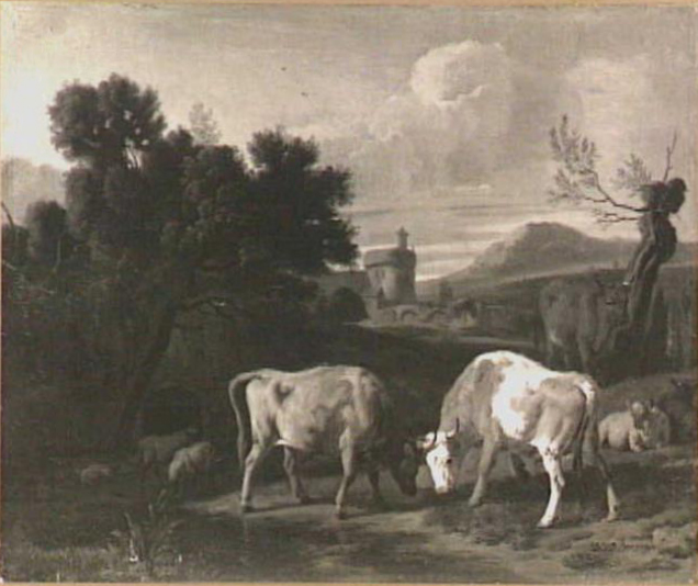 File:Landscape with Fighting Bulls by Dirck van Bergen Rijksmuseum Amsterdam SK-A-39.jpg