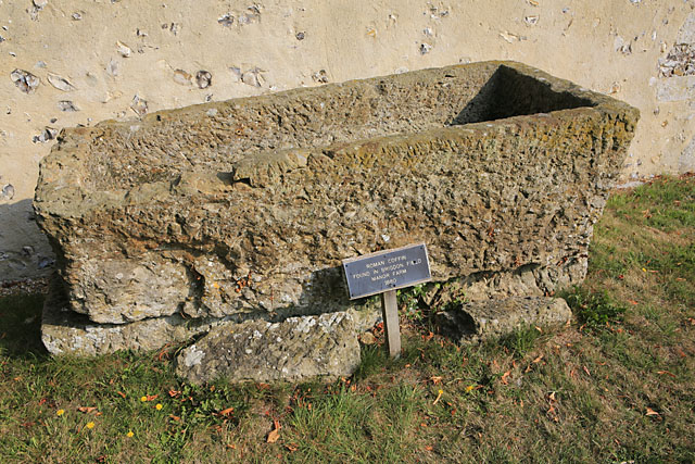 File:Roman stone coffin at St Peter's Church, Soberton - geograph.org.uk - 237683.jpg