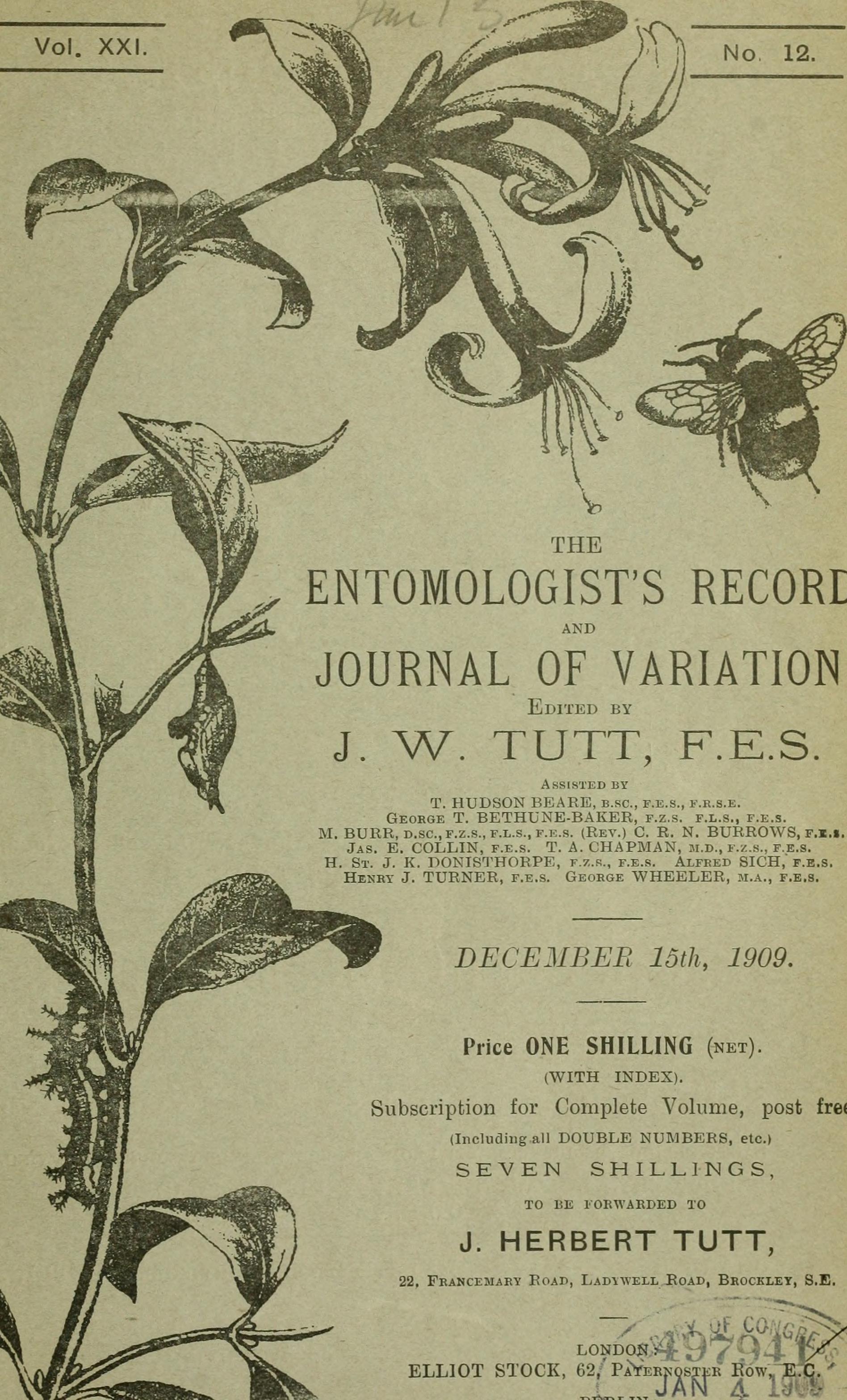 File The Entomologist S Record And Journal Of Variation 1909 Jpg Wikimedia Commons