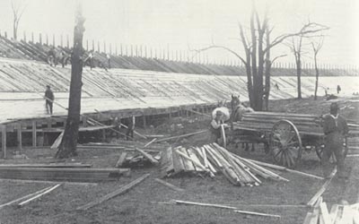 Construction of a board track at Uniontown, Pennsylvania in 1916