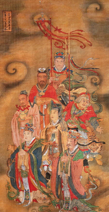 File:水陆画宝宁寺角亢氐房心尾箕星君道教二十八宿之东方七宿，四象之 