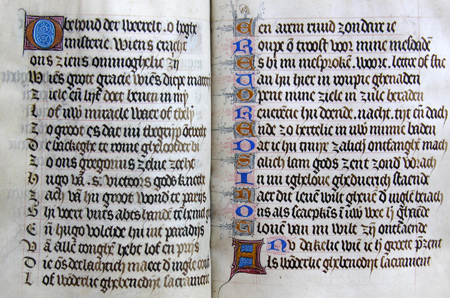 Acrostichon Anthonis de Roovere in een 15de-eeuws handschrift (Openbare Bibliotheek Brugge, Ms. 711)