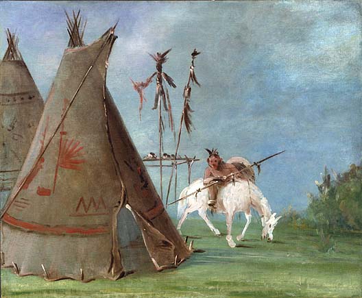 File:Catlin -- Comanche warrior and tipi.jpg