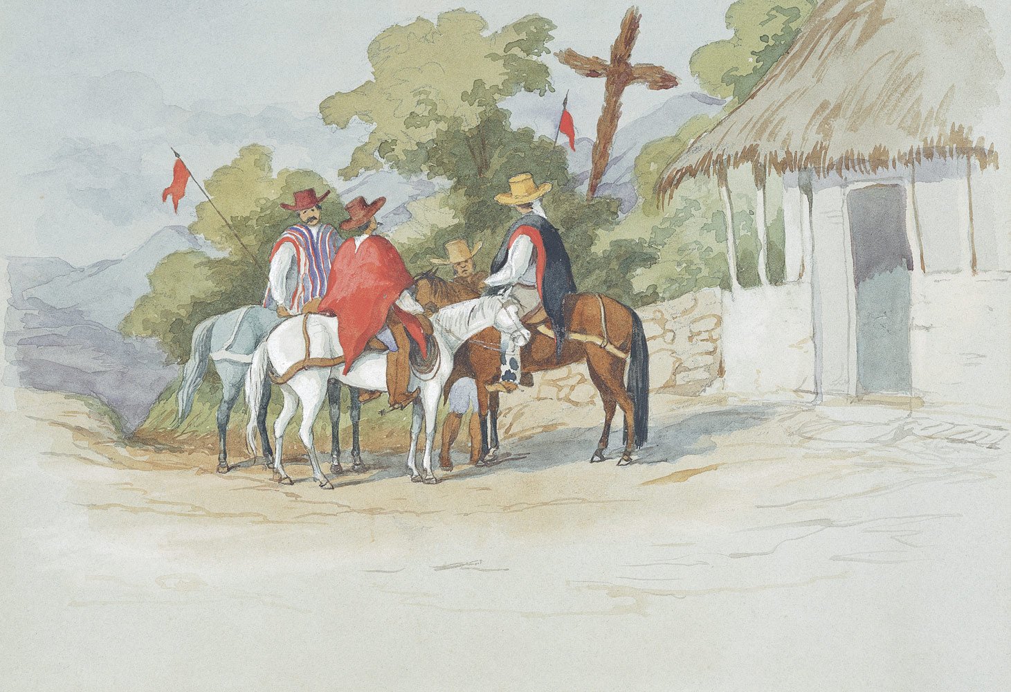 Cerca de Bogotá, milicias neogranadinas,Edward Walhouse Mark, 1843.jpg