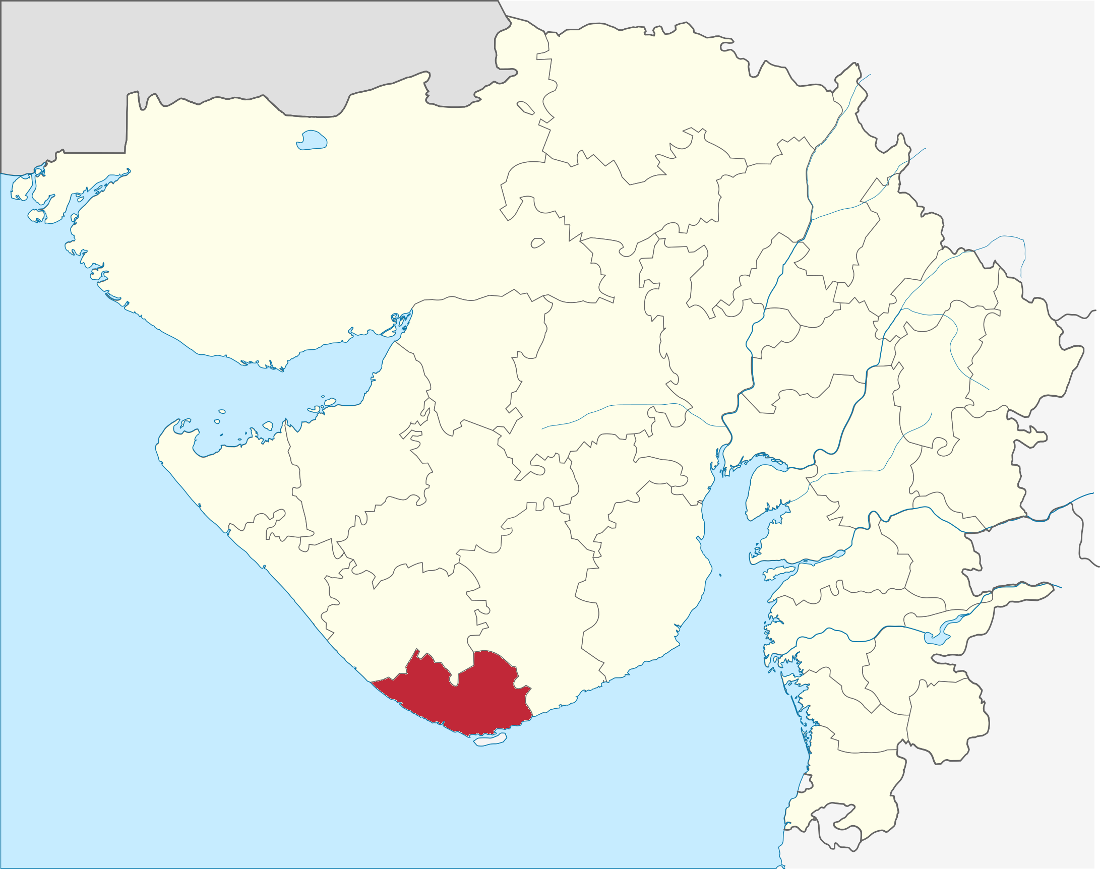 Gir Somnath District Map File:gujarat Gir Somnath District Locator Map.png - Wikimedia Commons