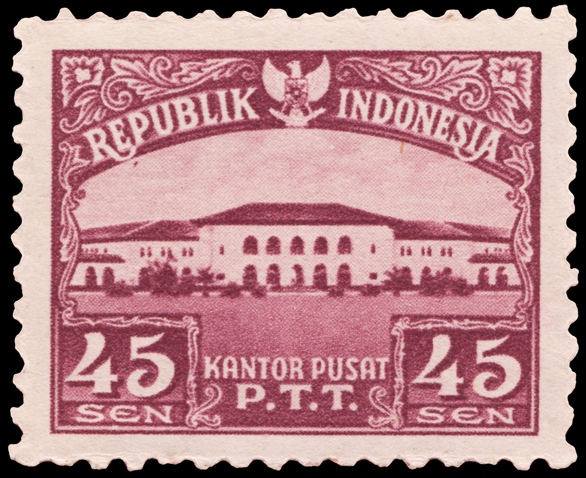 File Kantor  Pusat  PTT 45sen 1953 jpg Wikimedia Commons