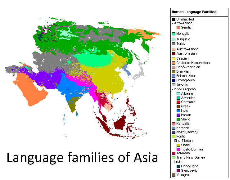 The Language families of Asia