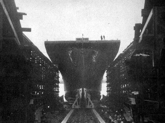 File:Launch of USS Marcus Island (CVE-77) at Kaiser Shipyards in December 1943.jpg