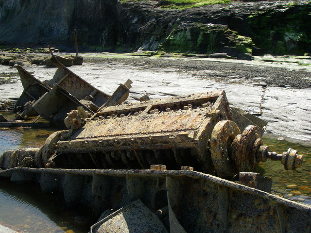 File:Shipwreck near Black Nab - geograph.org.uk - 1718893.jpg