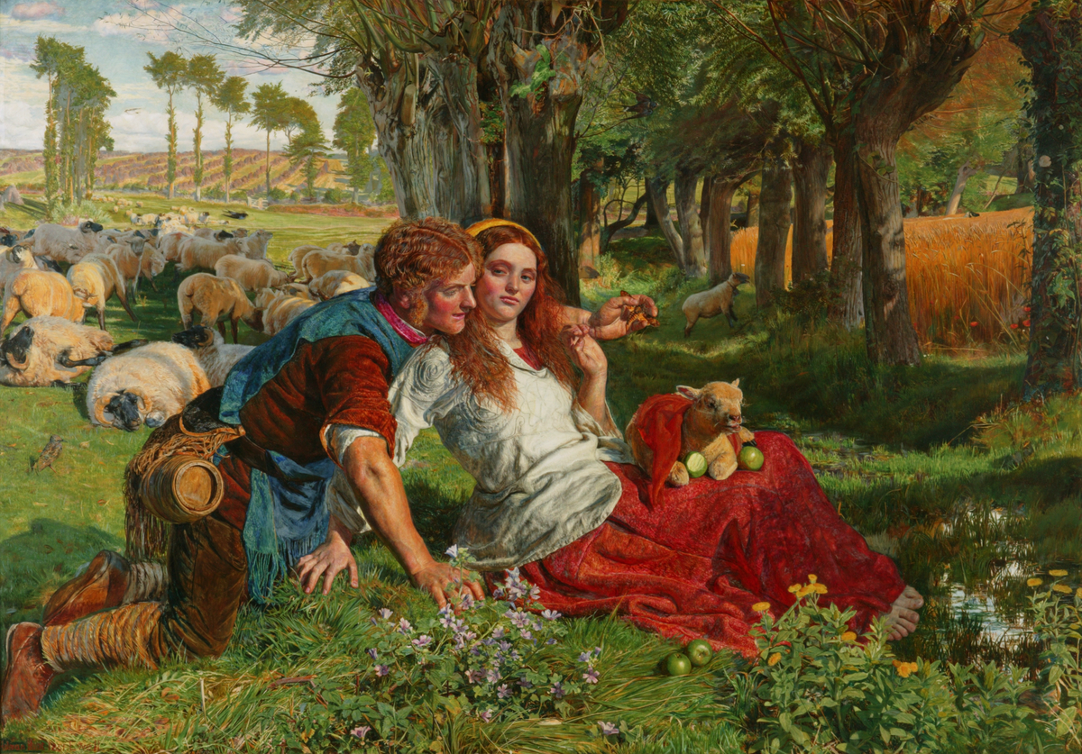 William Holman Hunt’s The Hireling Shepherd, circa 1851.