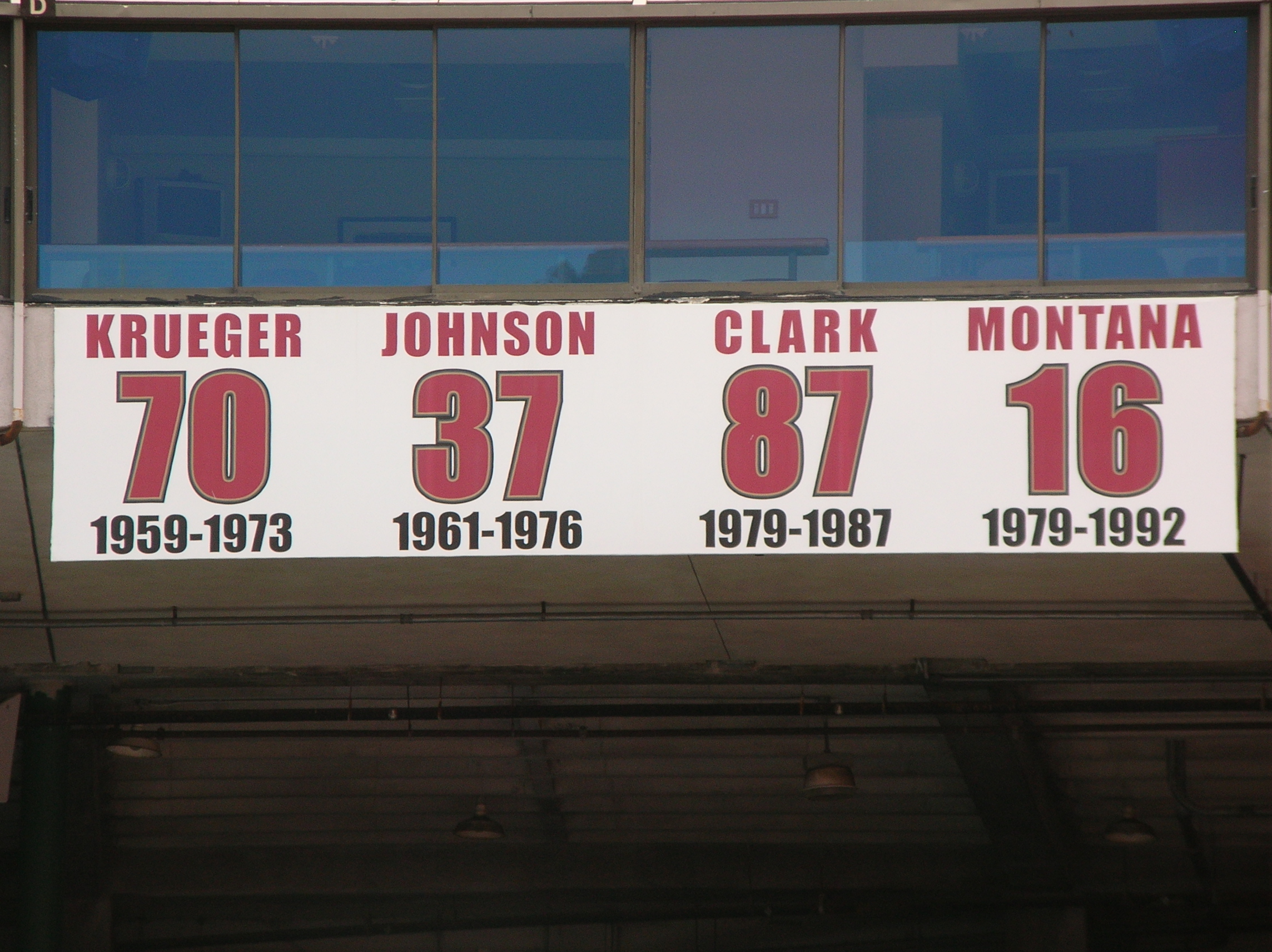 File:49ers retired numbers at Candlestick Park group 2.JPG - Wikimedia  Commons