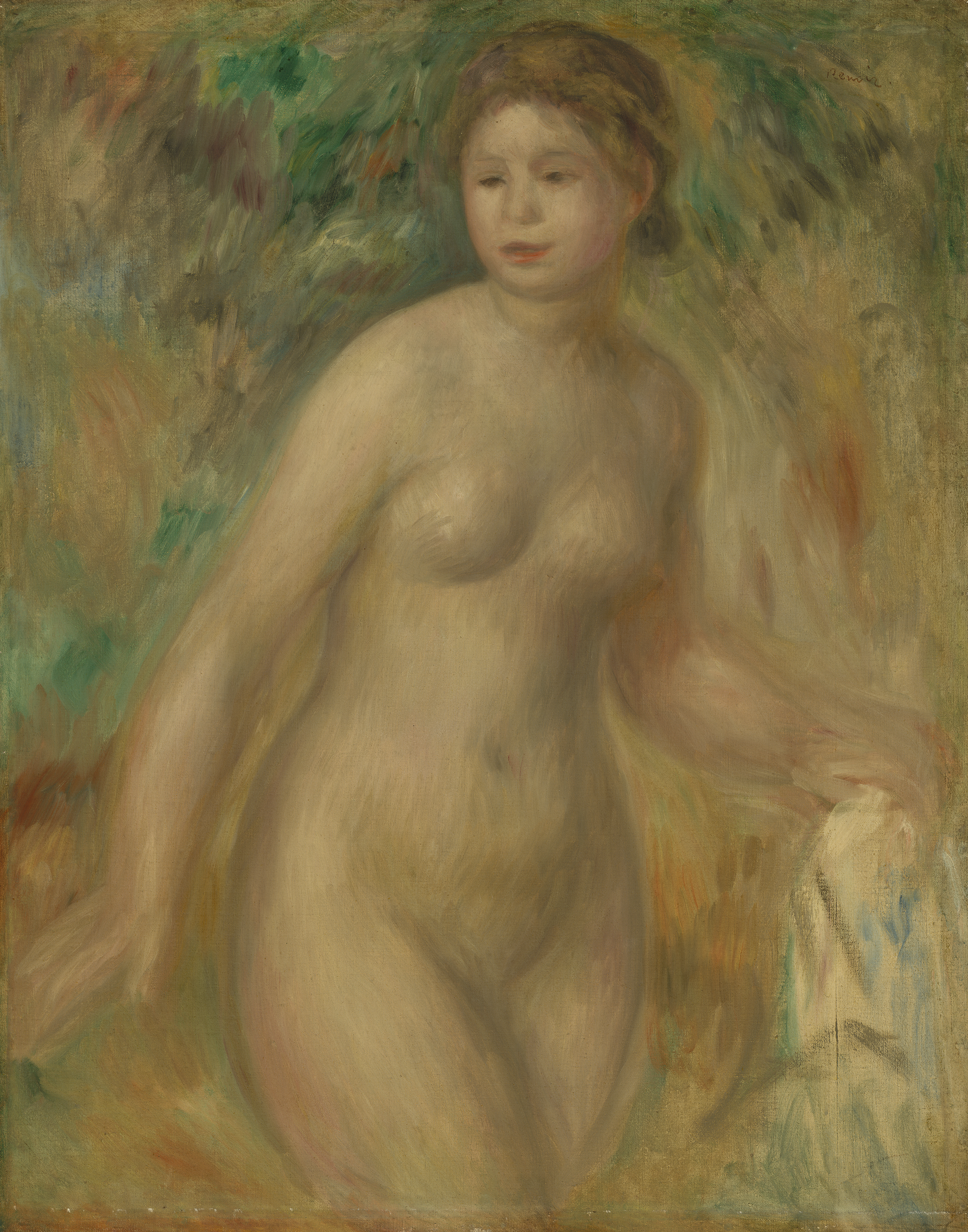 Pierre Auguste Renoir nude in sunlight Canvas Art